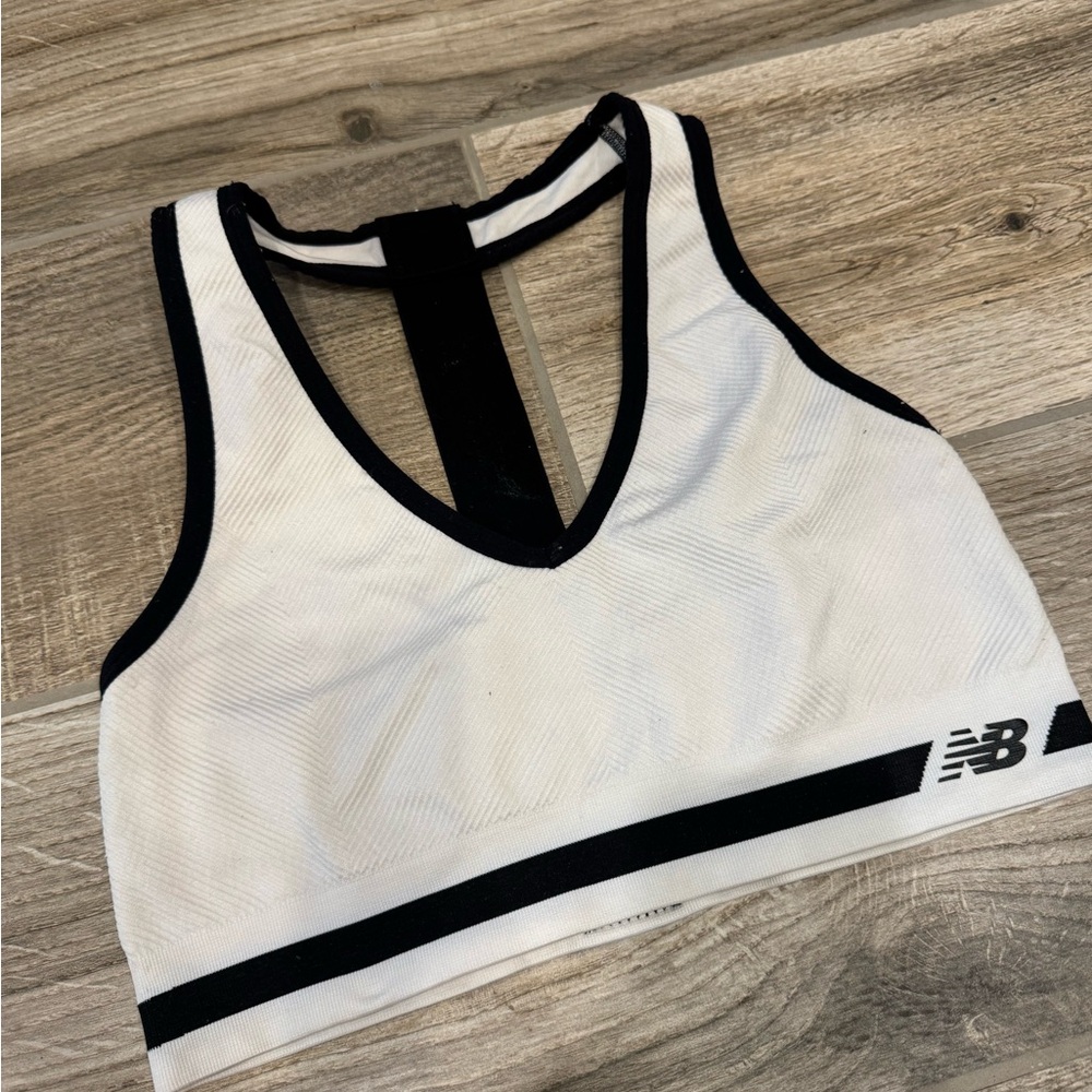 New Balance Black and White Sports Bra